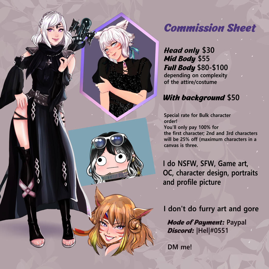 UPDATED COMMISSION SHEET